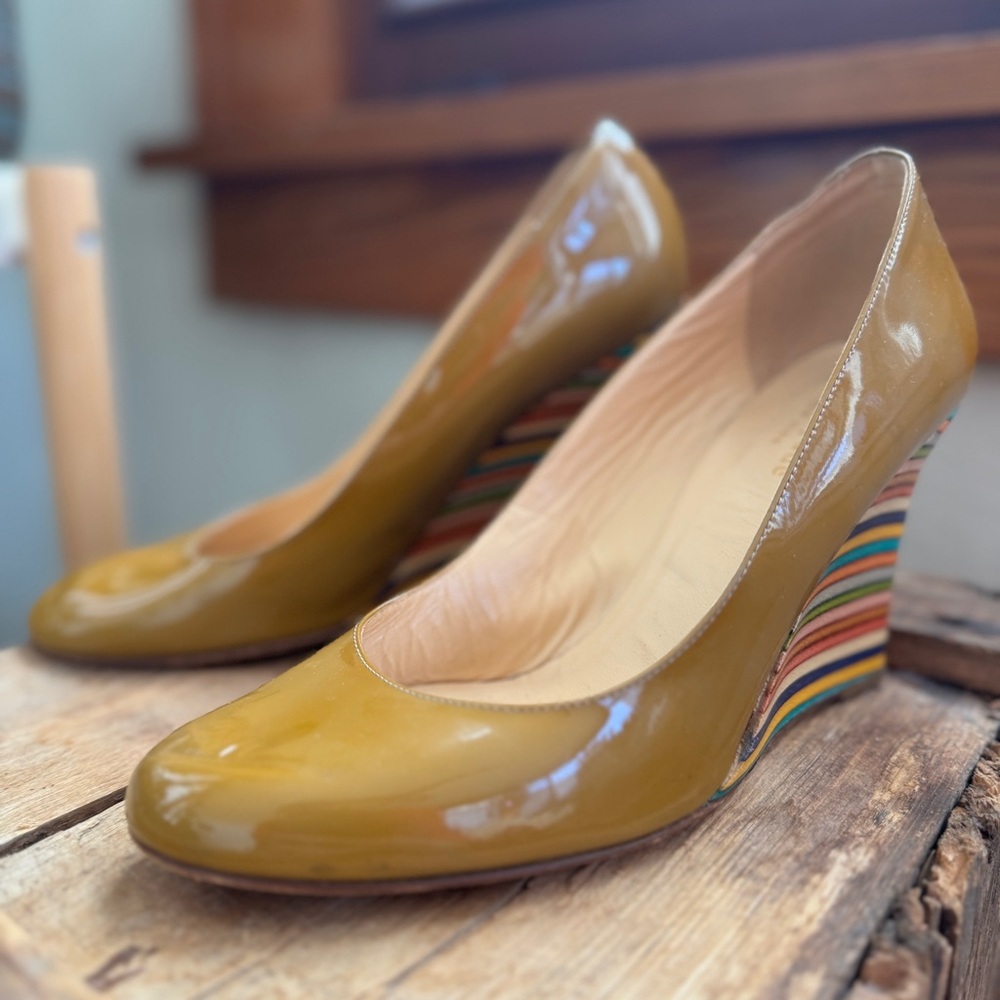 Kate Spade Mustard and Multicolor Wedges